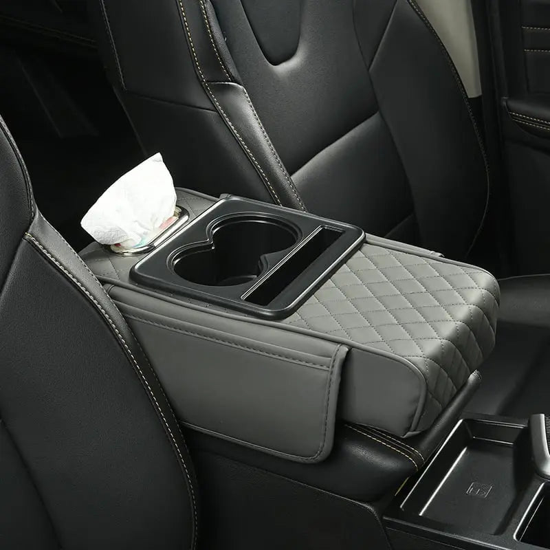 Comfortable Car Armrest Protector with Cup Holders & Storage