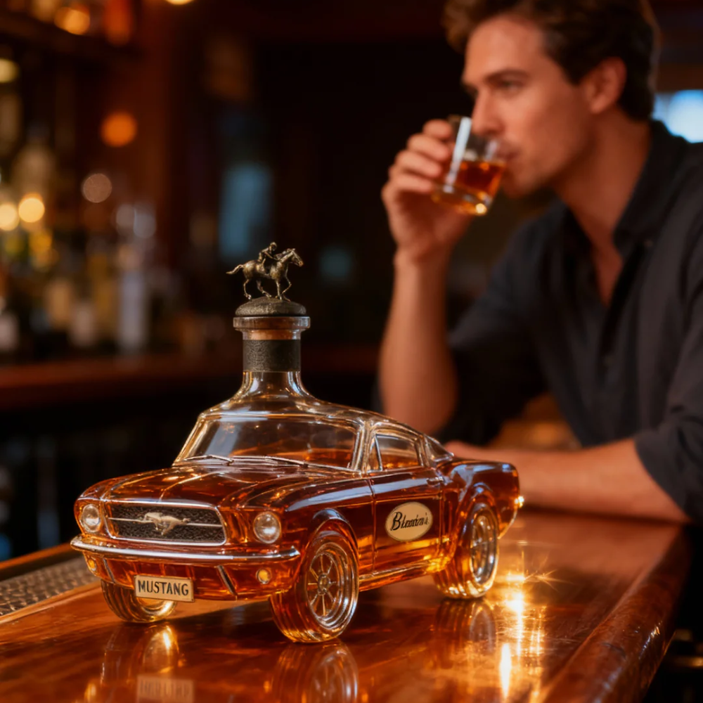 Glass Carafe for Whiskey – Stylish Auto Design for Home Bar Display