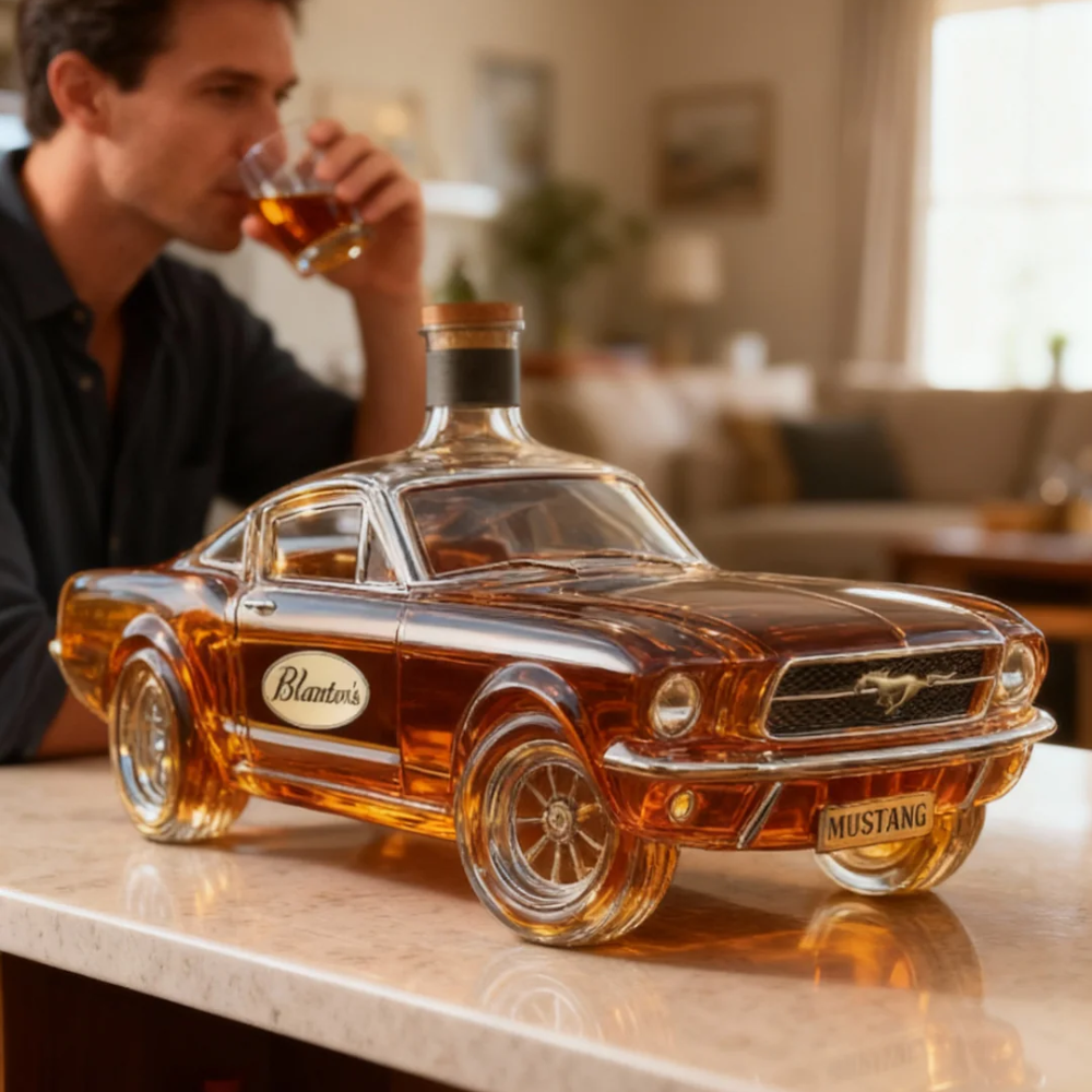 Glass Carafe for Whiskey – Stylish Auto Design for Home Bar Display
