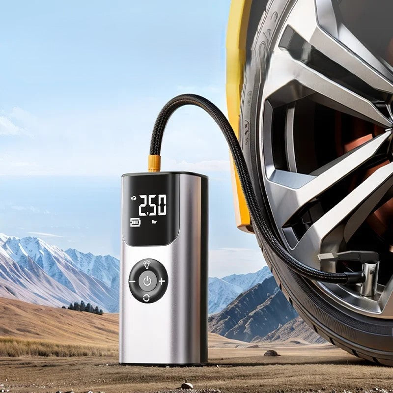 Compact Wireless Tire Inflator with Digital Screen – Portable Air Pump