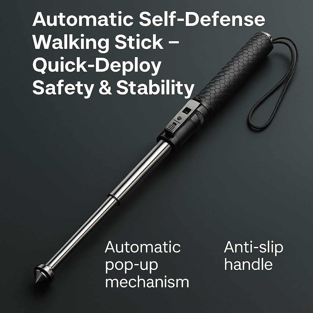 Self-Defense Walking Stick with Quick-Release Feature | Adjustable Ergonomic Design for Better Stability