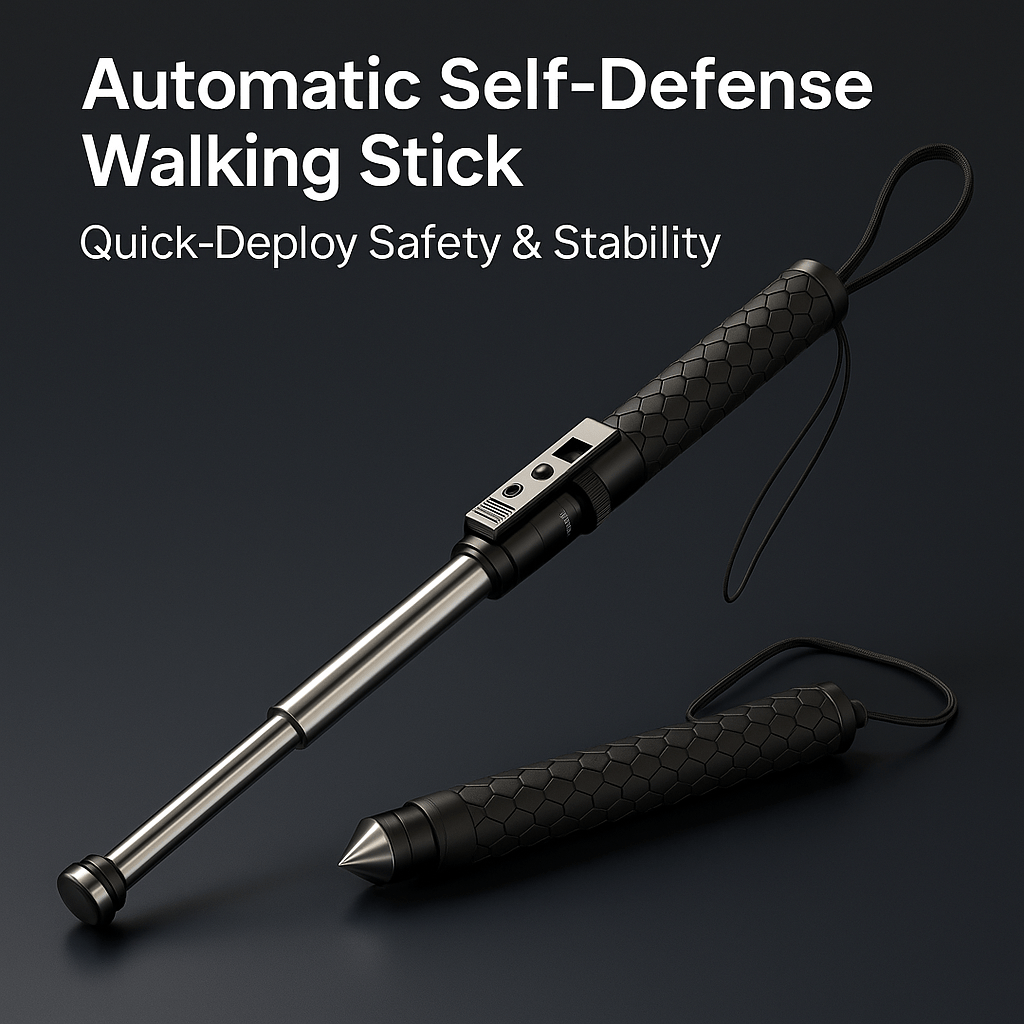 Self-Defense Walking Stick with Quick-Release Feature | Adjustable Ergonomic Design for Better Stability