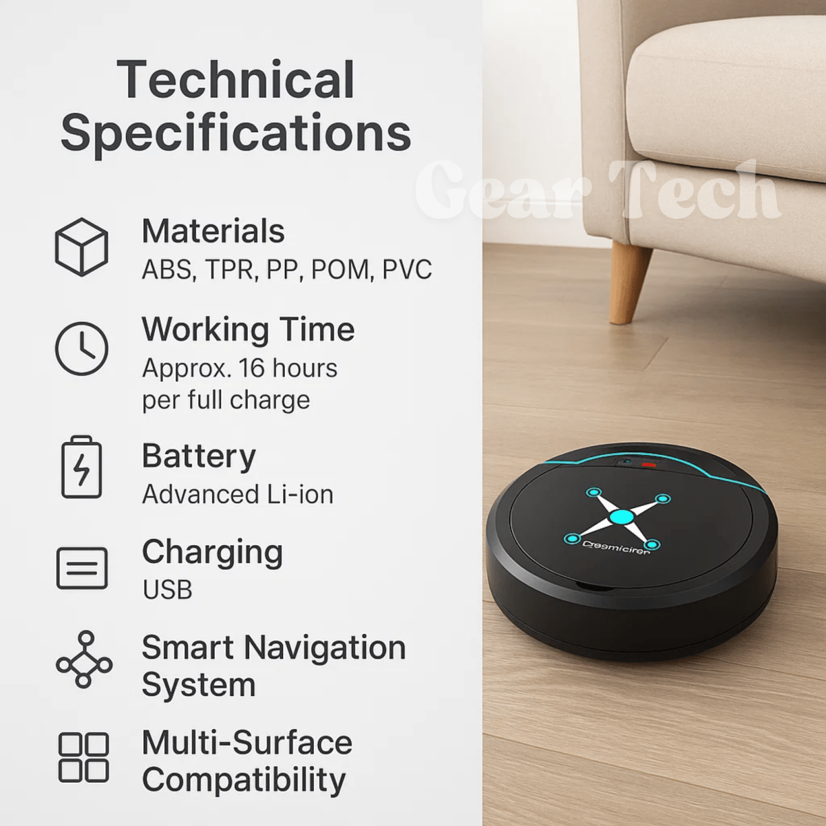 EffortlessClean Pro Robot Vacuum with Smart Navigation and Mopping