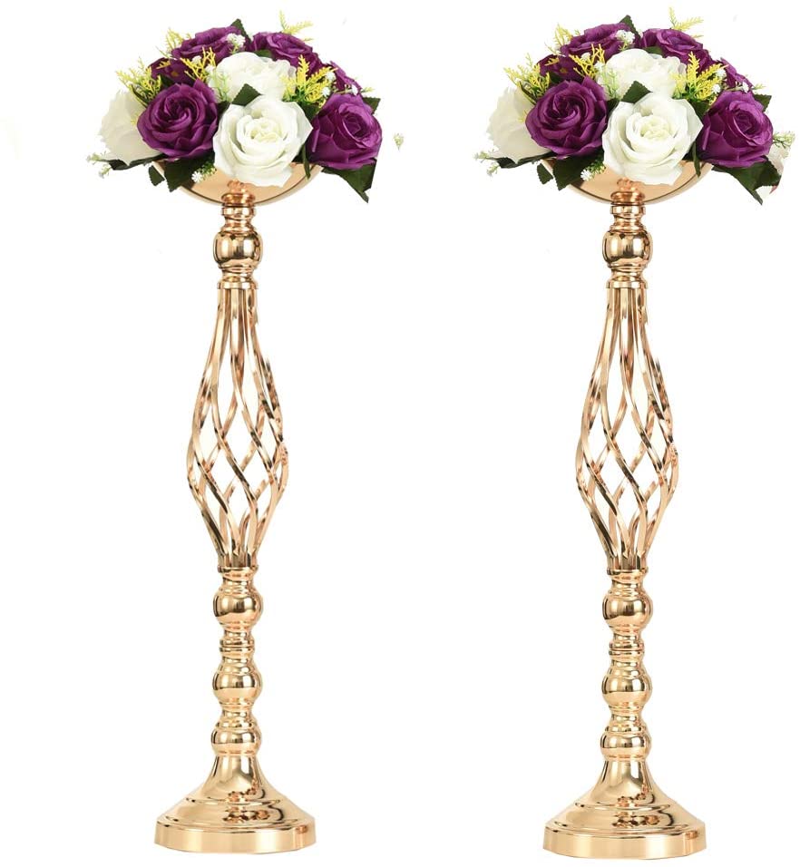 2-Piece Taavita Metal Candle Holder Stand Table Centerpiece Pillar Candlestick