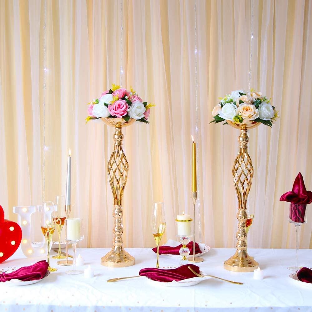 2-Piece Taavita Metal Candle Holder Stand Table Centerpiece Pillar Candlestick