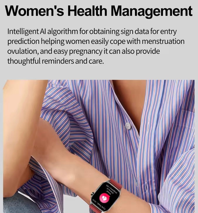 AMOLED Smartwatch with Heart Rate Monitor, Blood Pressure, SOS Alert, IP68, Bluetooth Calling