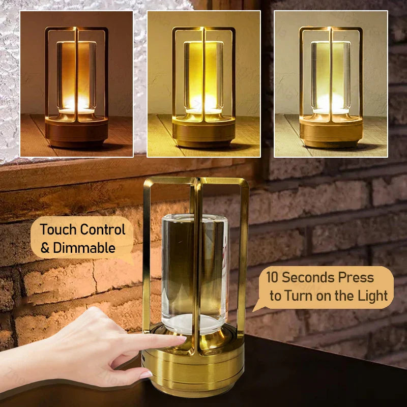 Touch-Controlled Nordic Style Wireless Table and Nightstand Lamp