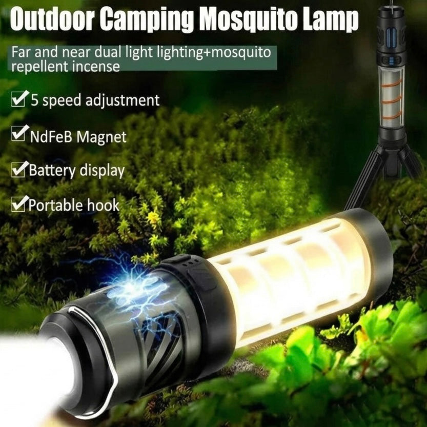 USB-C Rechargeable Mosquito Repellent Lamp with Adjustable Brightness – 3 to 15 Hours Battery Life