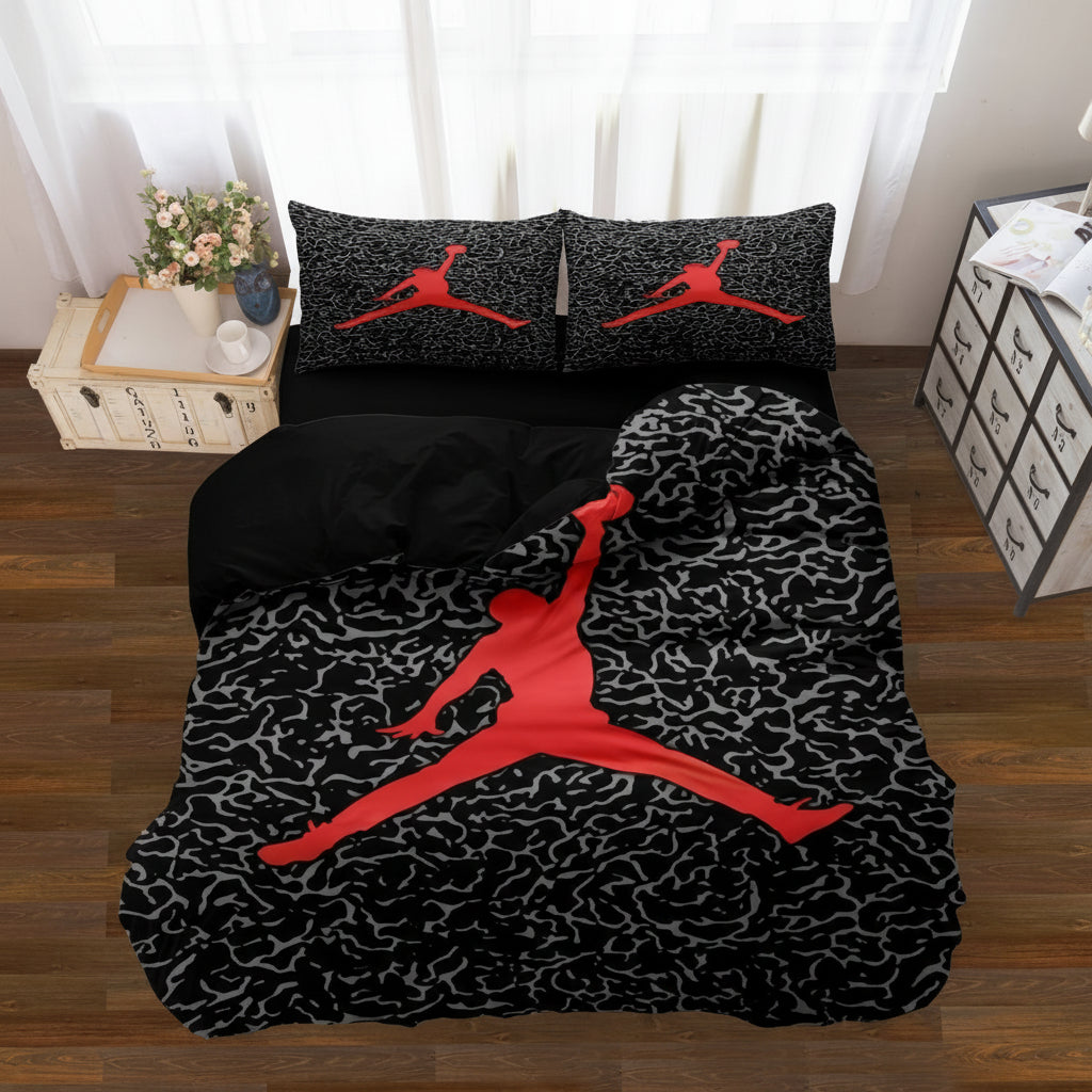 Energetic Basketball-Themed Duvet Cover Set for Youth Spaces
