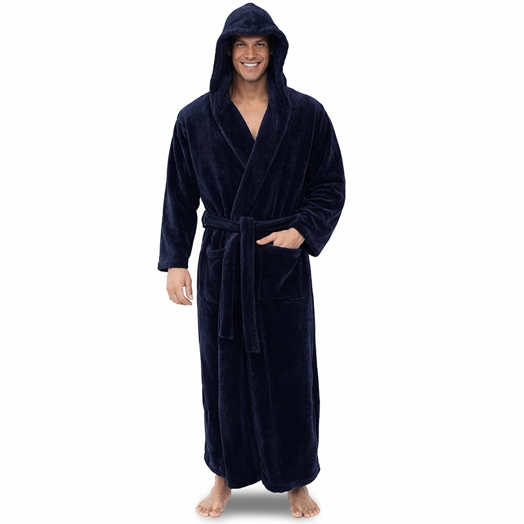 Cozy Winter Hooded Bathrobe for Ultimate Comfort