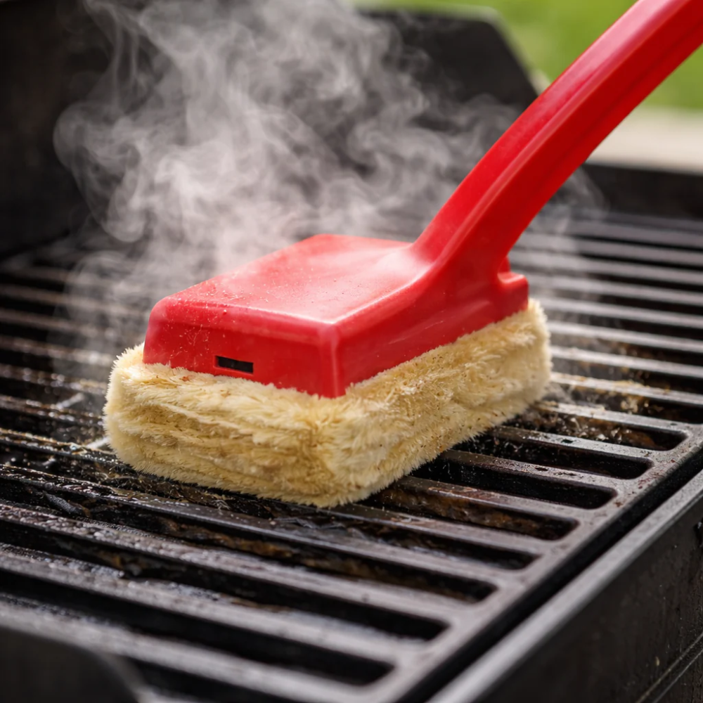 Long Handle BBQ Brush with Steam Scrubbing Design for Grill Cleaning