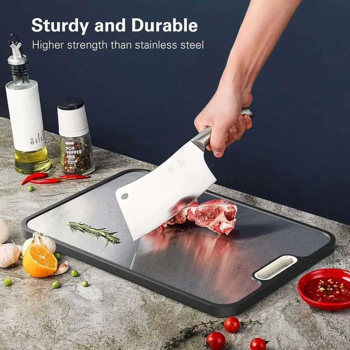 Titanium Chef Pro Cutting Board - Dual-Sided Non-Slip Design
