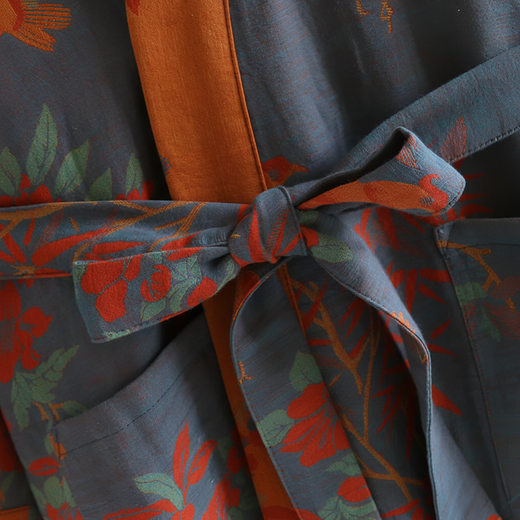 Quick-Dry Retro-Inspired Soft Cotton Bathrobe for All-Day Comfort