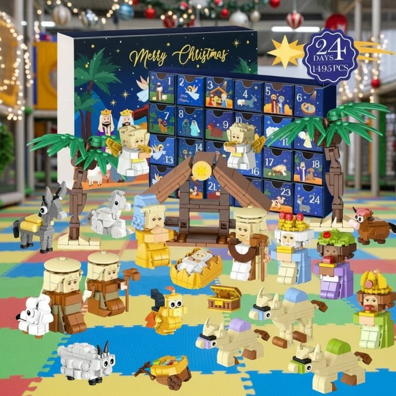 Joyful Countdown Nativity Building Set for Families - 24 Blocks