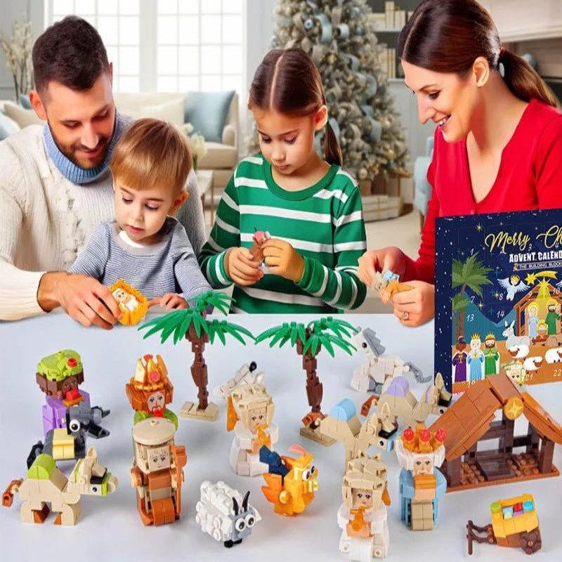 Joyful Countdown Nativity Building Set for Families - 24 Blocks