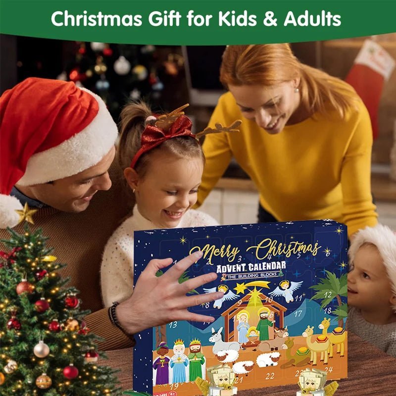 Joyful Countdown Nativity Building Set for Families - 24 Blocks