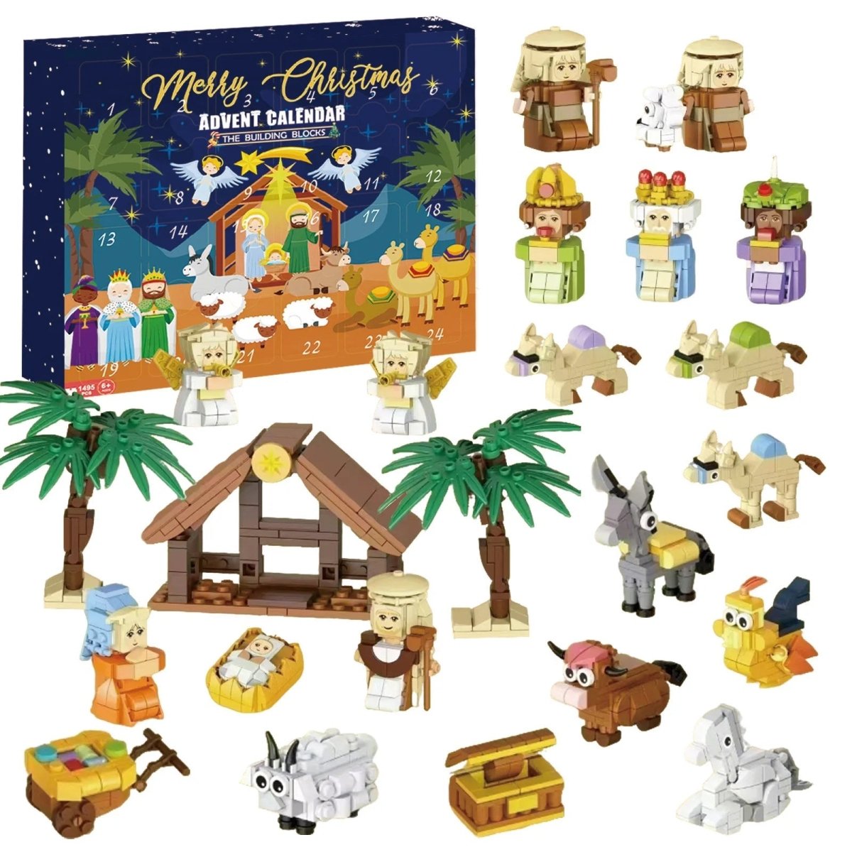 Joyful Countdown Nativity Building Set for Families - 24 Blocks