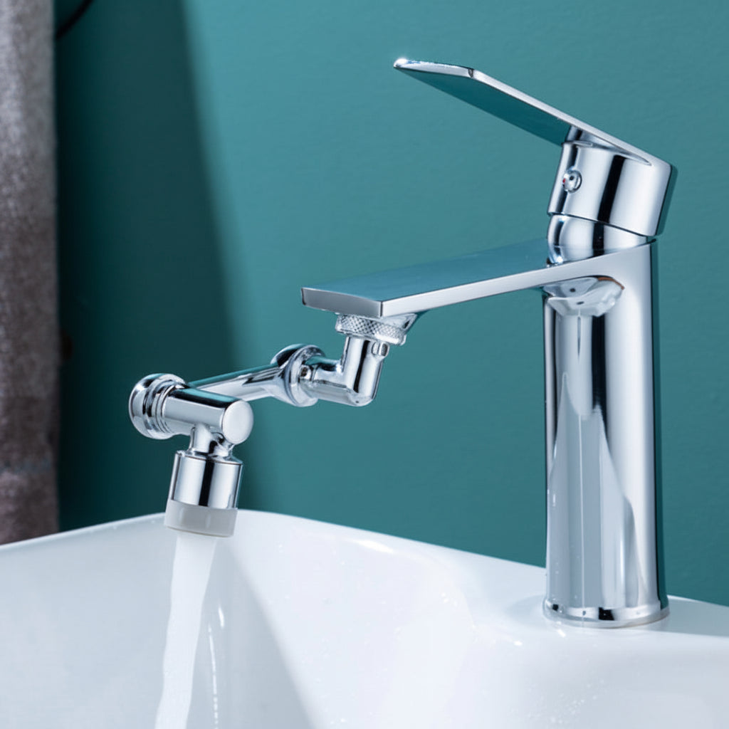 Versatile Splash-Free Faucet Attachment with Rotating Head