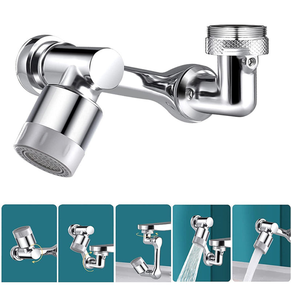 Versatile Splash-Free Faucet Attachment with Rotating Head