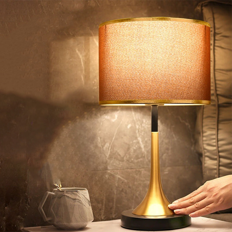 Adjustable Touch-Controlled Table Lamp with Chic Fabric Shade