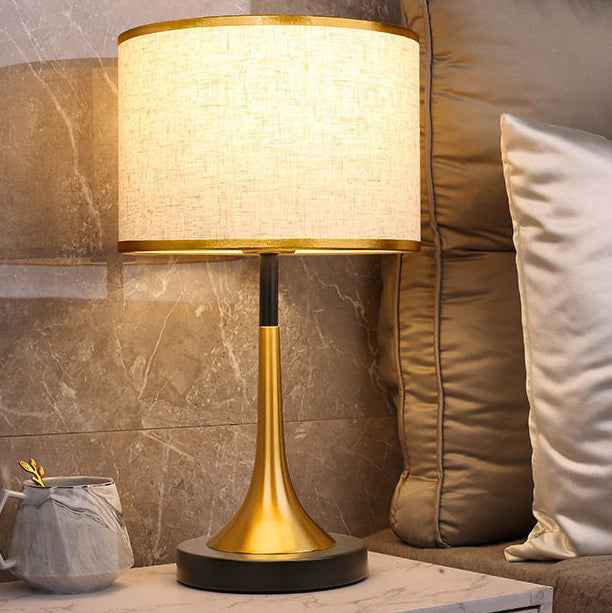 Adjustable Touch-Controlled Table Lamp with Chic Fabric Shade