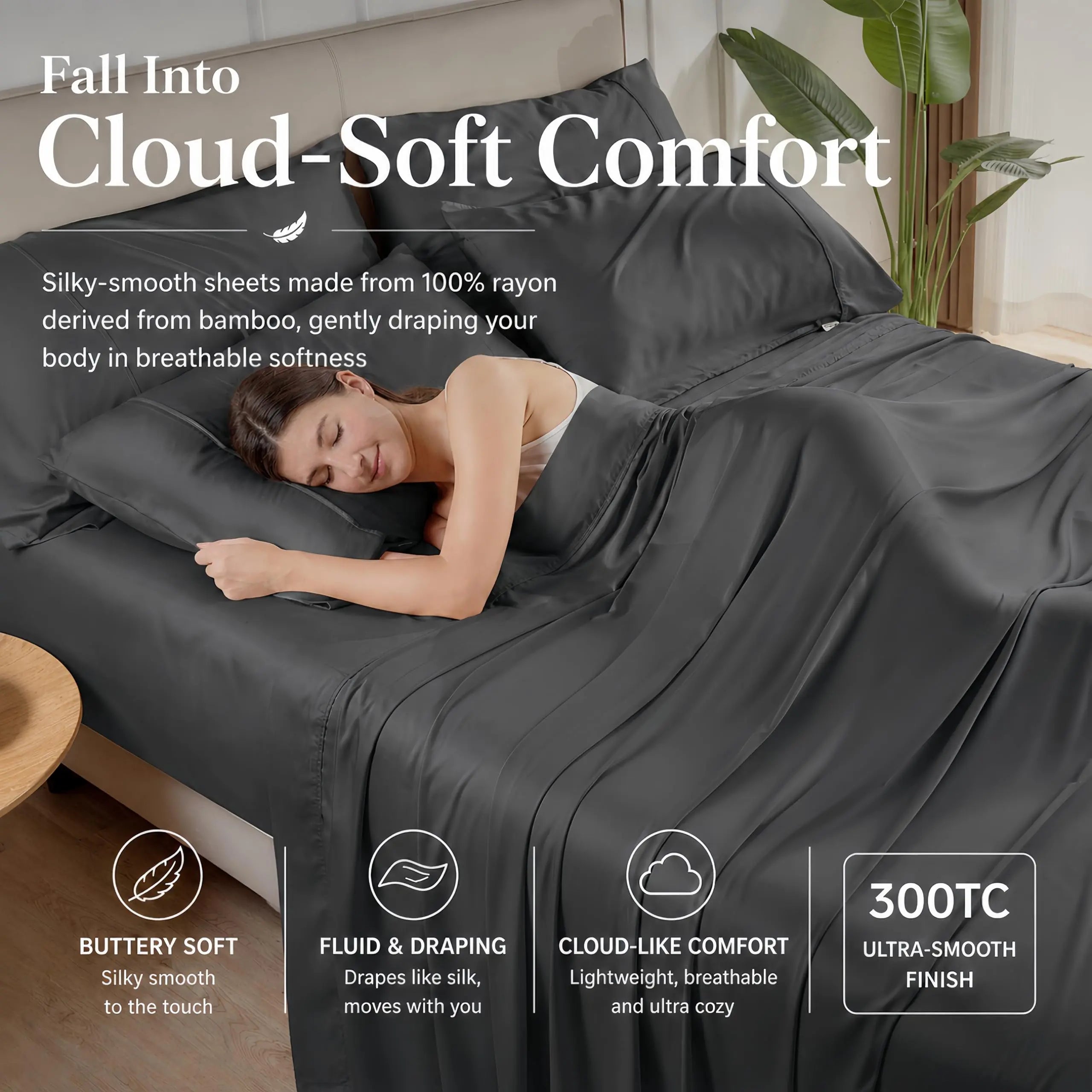 Organic Bamboo Bed Sheet Set – Soft Cooling Design for Breathable Comfort