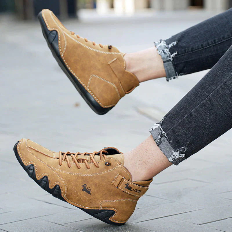 Men's Barefoot Shoes | Leather Upper & Flexible Rubber Sole | Natural Walking Experience | Comfortable Fit