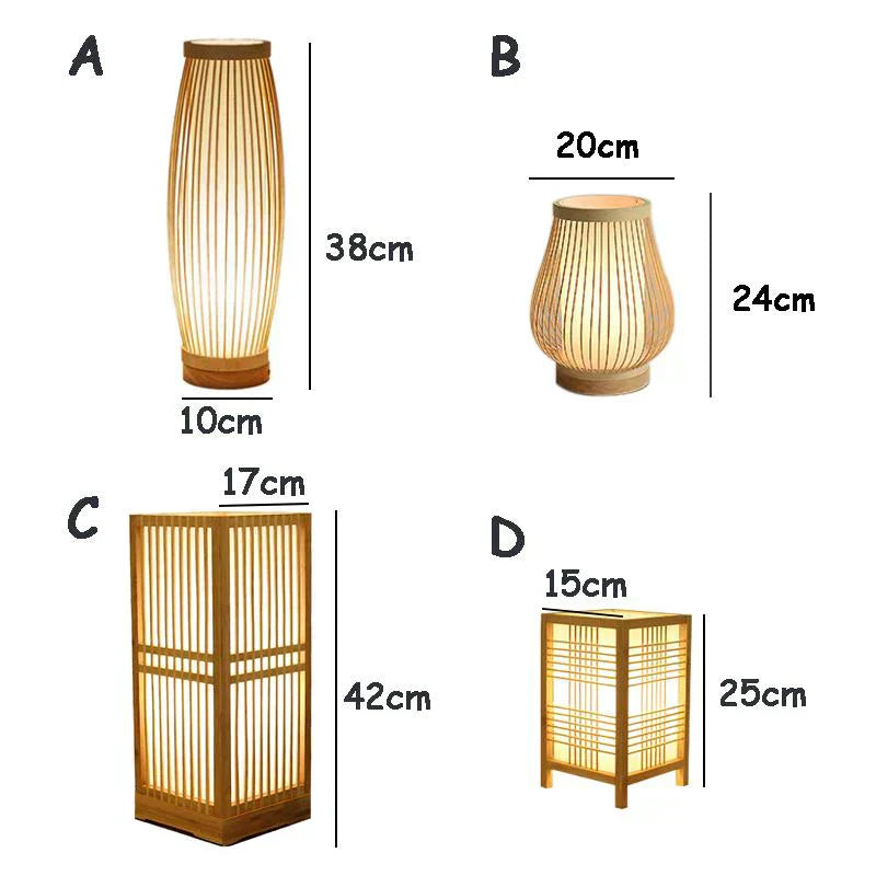 Serenity Bamboo Lamp – E27 Light for Tranquil Spaces