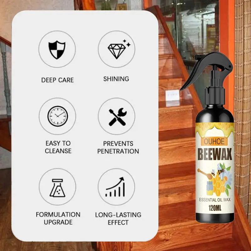 Natural Wood Nourishing Spray with Beeswax - Effortless Shine