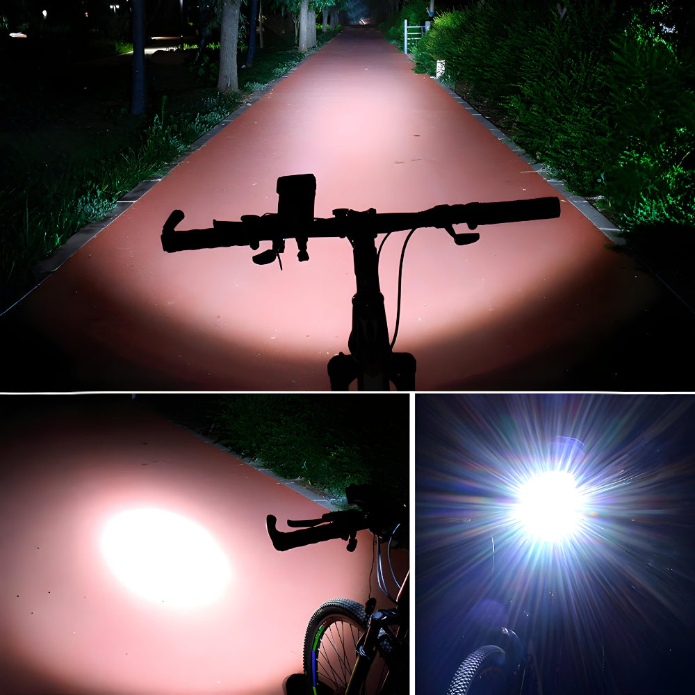 Versatile Bike Light with Phone Holder, Horn, and Charger