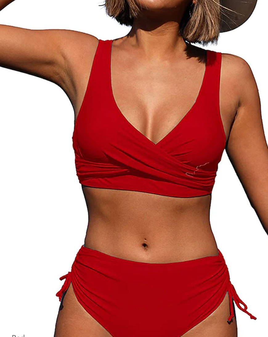 Women’s Bikini Set | Wrap-Front Top & Adjustable Side-Tie Bottom | High Wearing Comfort