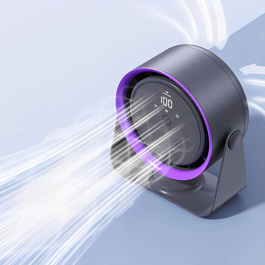 Portable Fan without Blades | Rechargeable & Adjustable Speed | Safe for Home and Travel