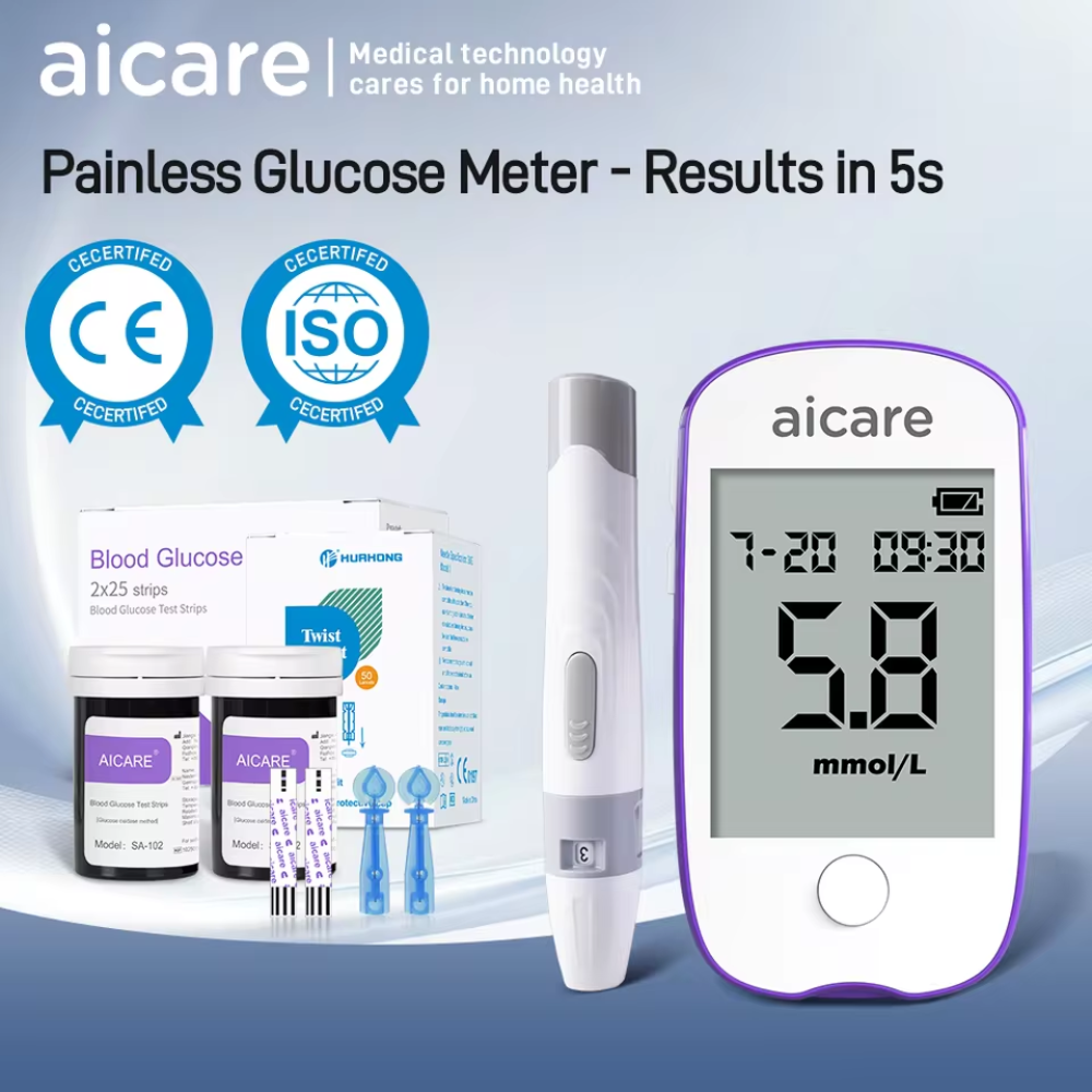 Blood Glucose Testing Kit with 100 Strips and Lancets Included