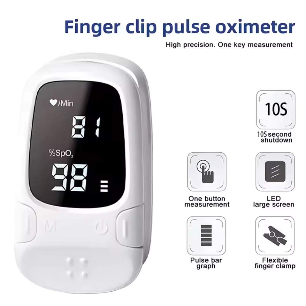 Digital Blood Glucose and Oxygen Level Monitor with Display Screen