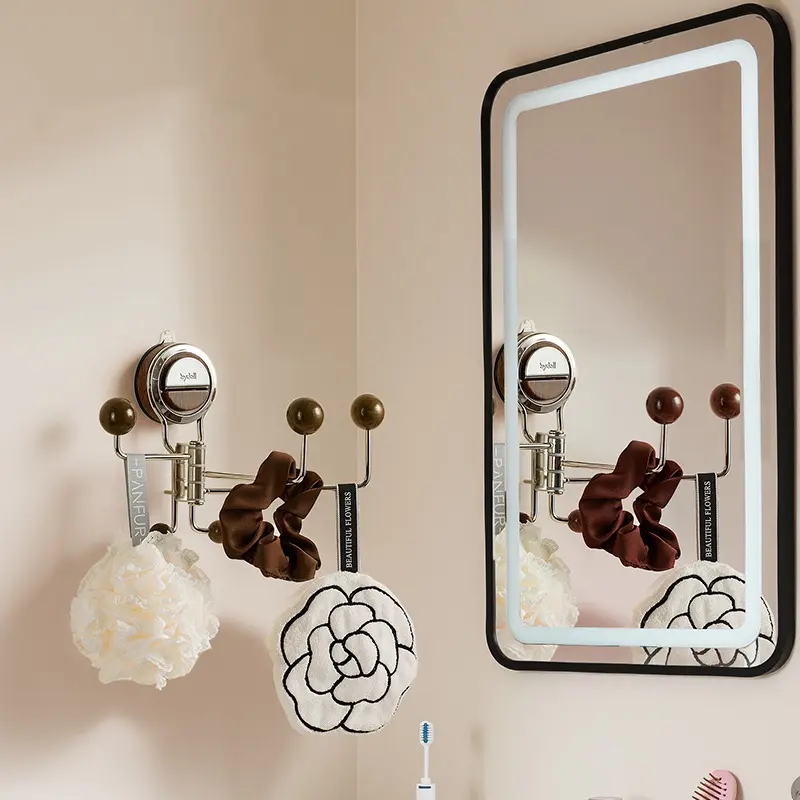 Rotating Suction Hooks for Easy Hanging in Bathroom, Kitchen & Cabinets