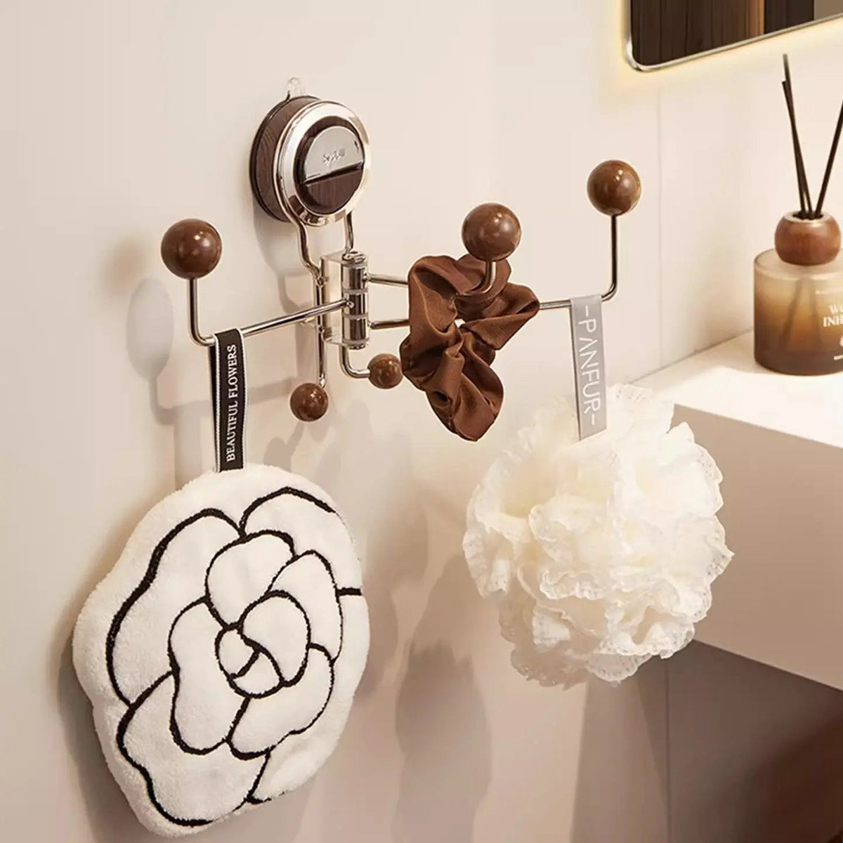 Rotating Suction Hooks for Easy Hanging in Bathroom, Kitchen & Cabinets