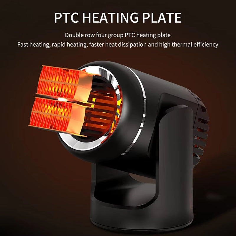 Portable 12V Car Heater with 360° Rotation and PTC Heating – Year-Round Comfort