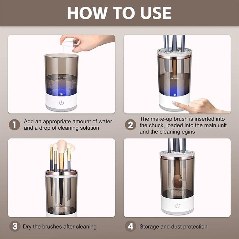 Sonic Vibration Makeup Brush Cleaner – Deep Clean for Smooth Skin