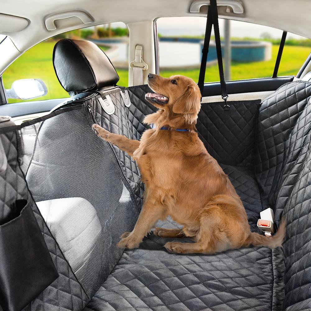 Eco-Friendly Dog Car Seat Cover with Safety Clips and Mesh Center
