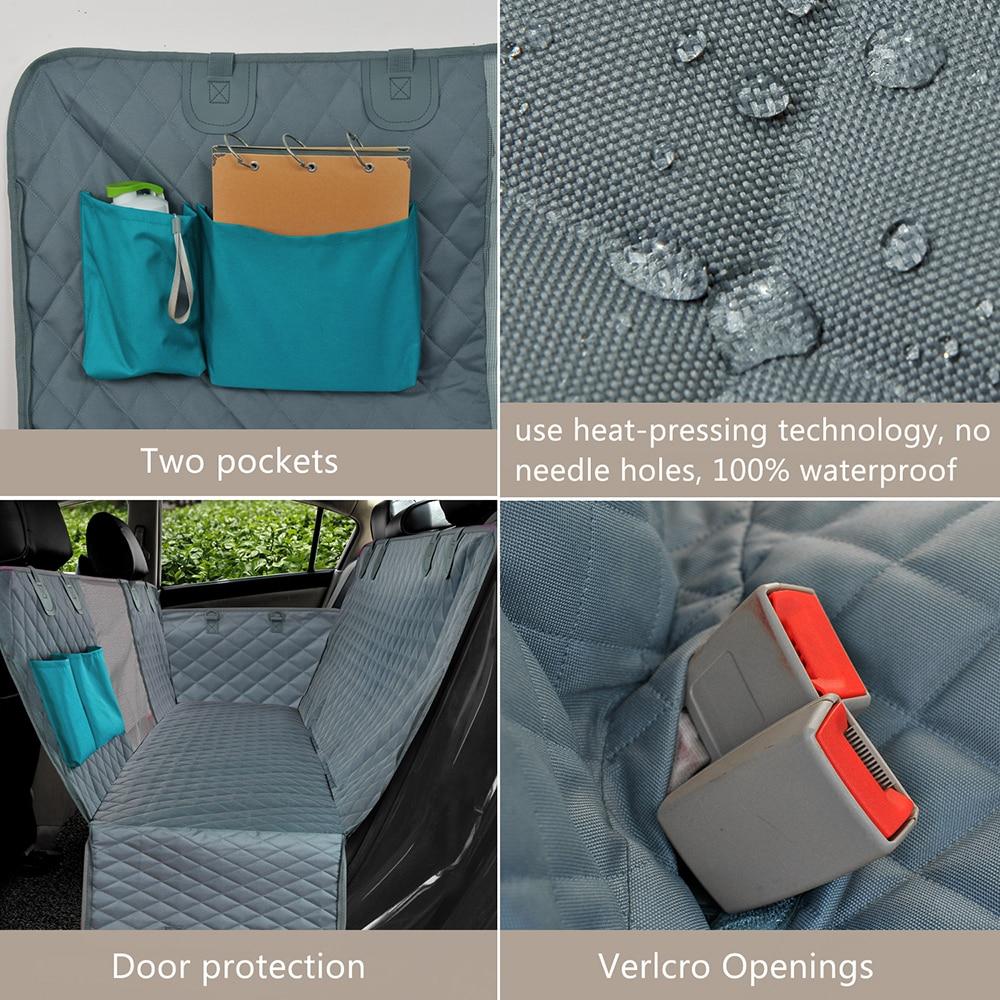 Eco-Friendly Dog Car Seat Cover with Safety Clips and Mesh Center