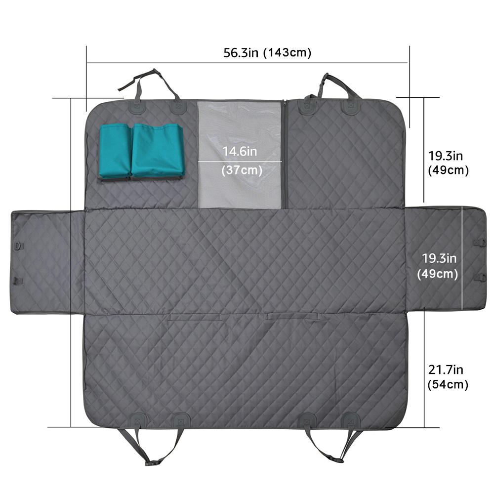 Eco-Friendly Dog Car Seat Cover with Safety Clips and Mesh Center