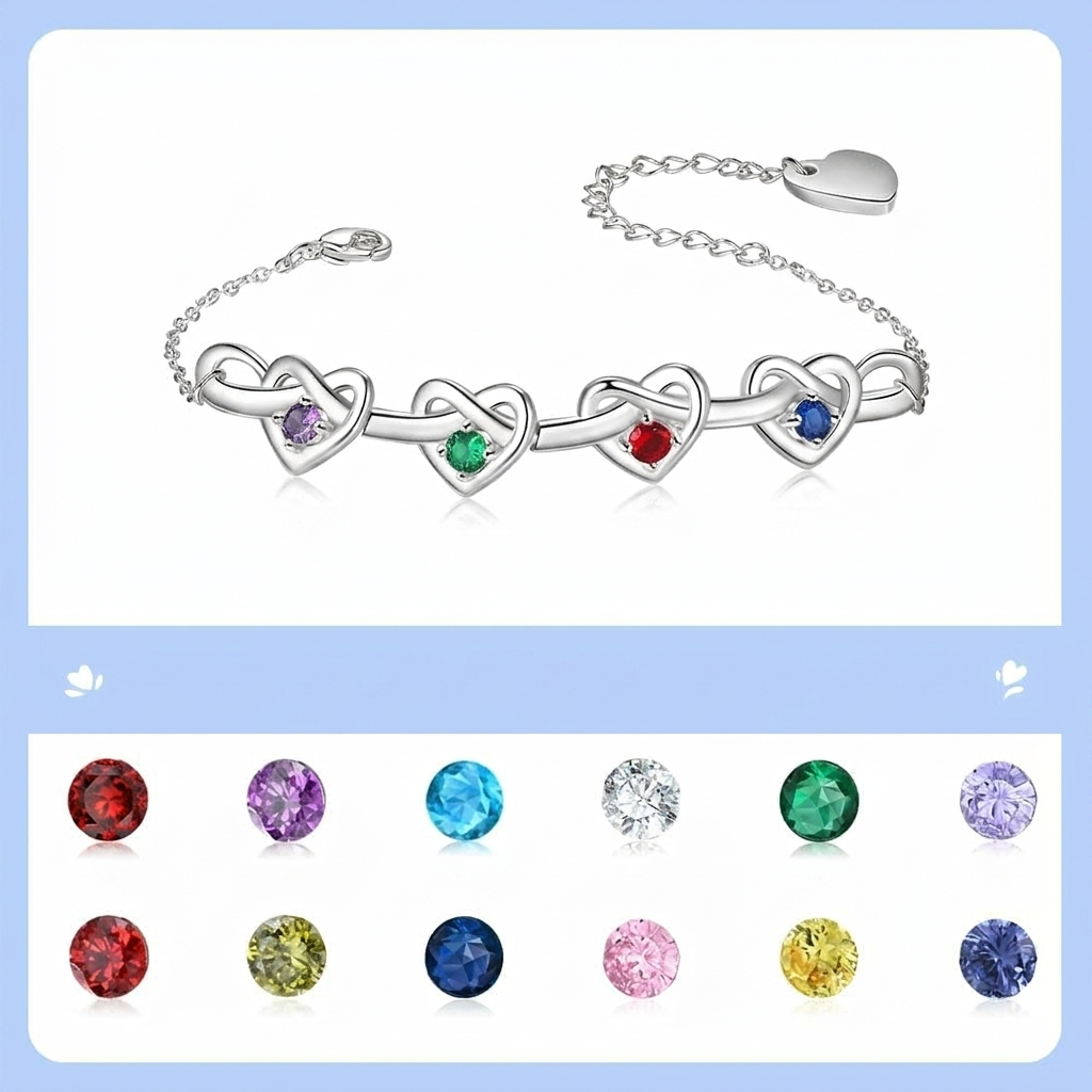 Customizable Heart Charm Bracelet for Meaningful Gifting