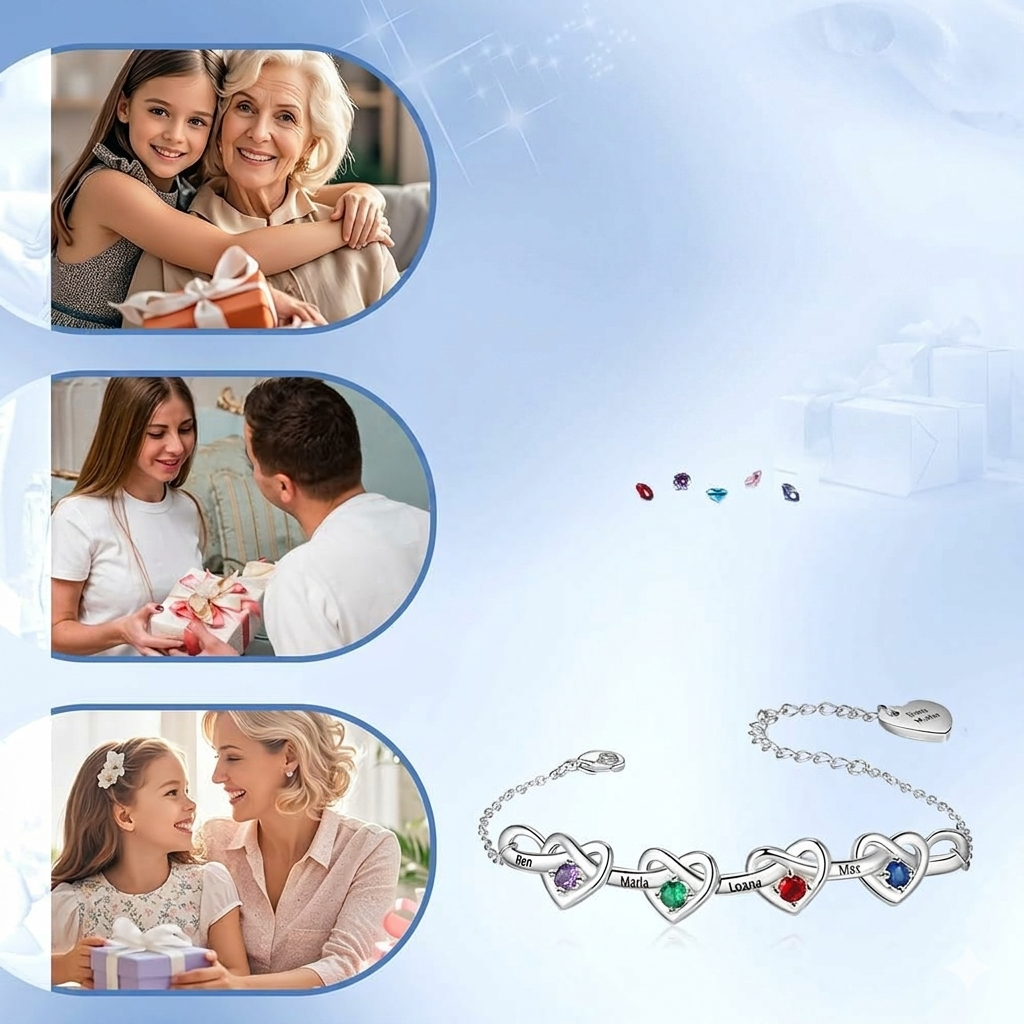 Customizable Heart Charm Bracelet for Meaningful Gifting
