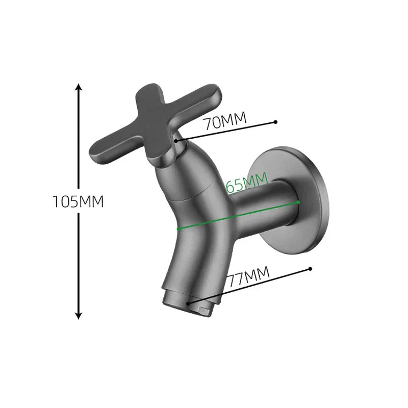 Solid Brass Wall-Mounted Kitchen Faucet with Ergonomic Handle