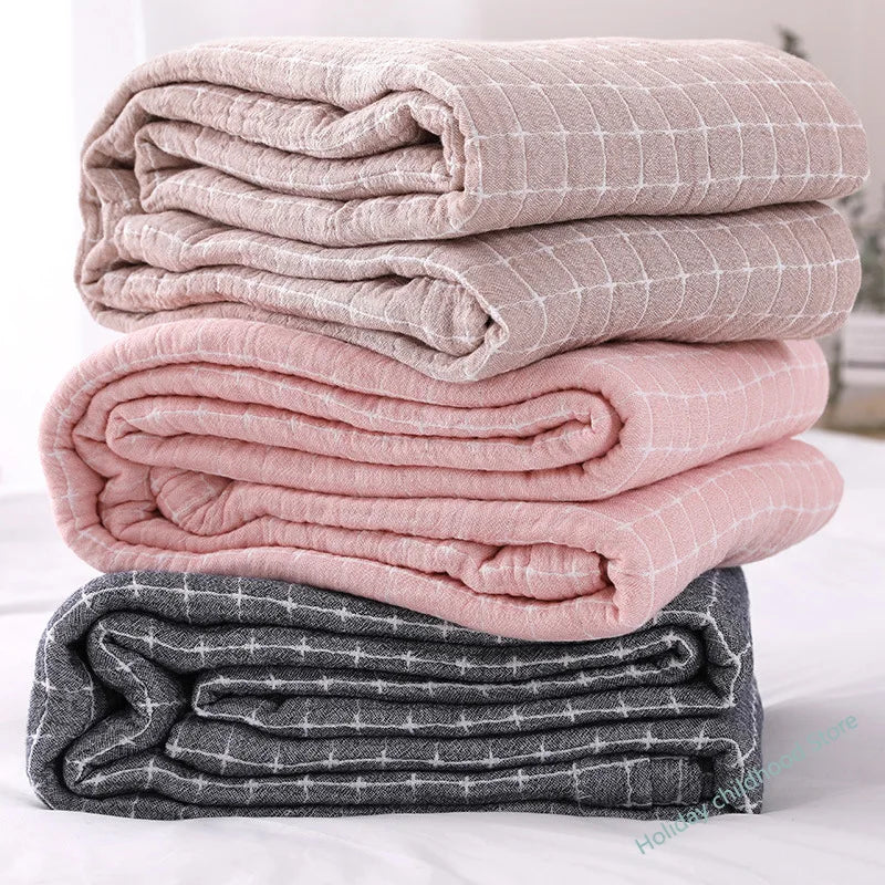 Lightweight Cotton Blanket - Breathable Casual Throw for All Seasons