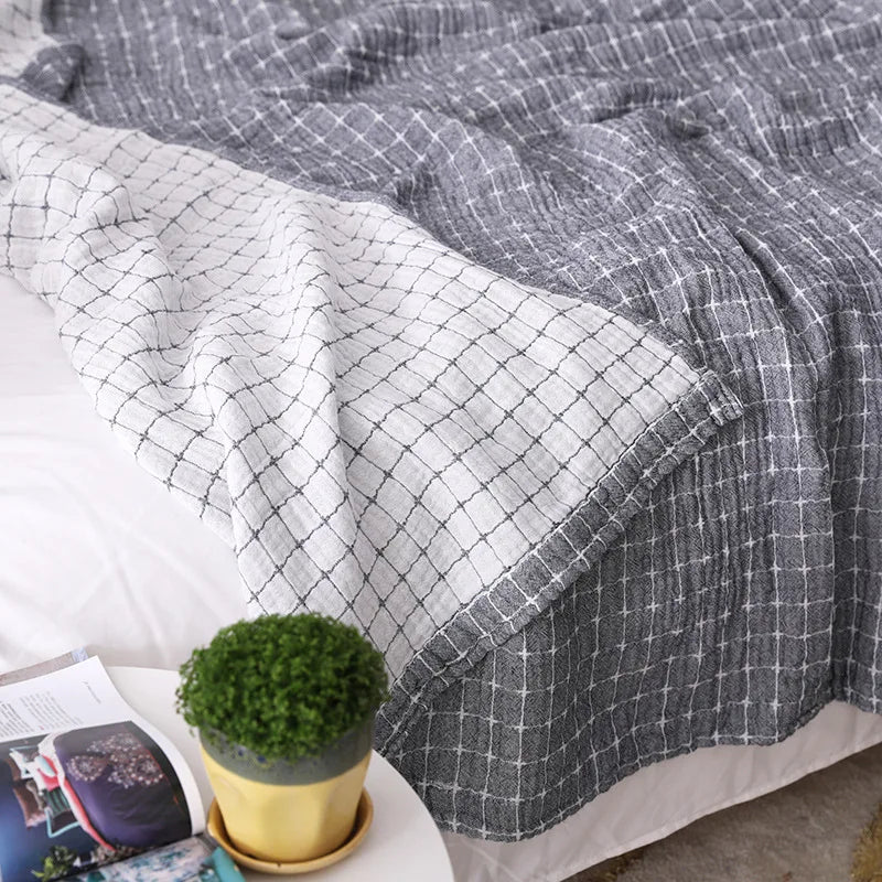 Lightweight Cotton Blanket - Breathable Casual Throw for All Seasons
