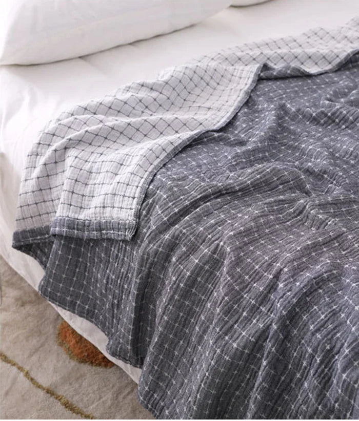 Lightweight Cotton Blanket - Breathable Casual Throw for All Seasons