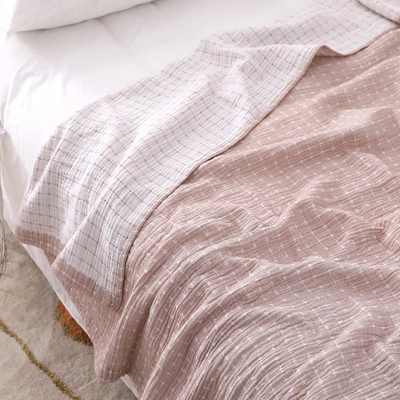 Lightweight Cotton Blanket - Breathable Casual Throw for All Seasons