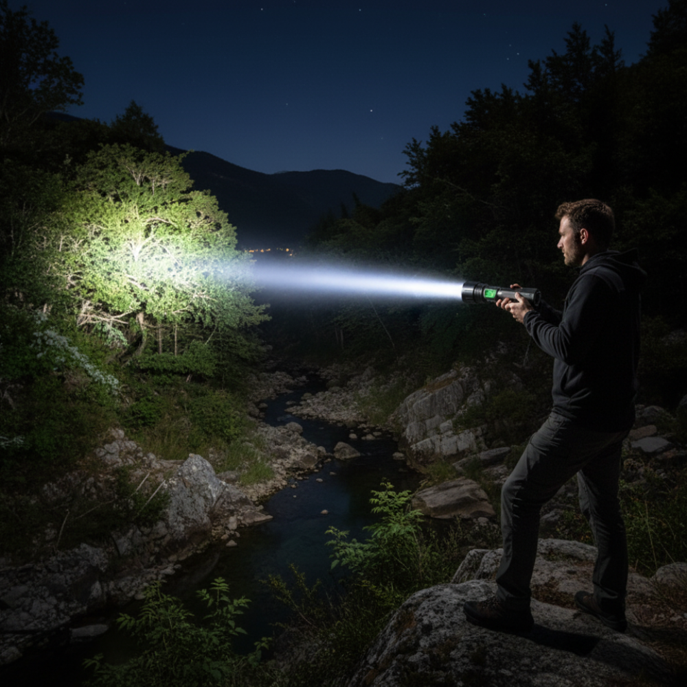 Compact Rechargeable Tactical Flashlight with Powerful LED Beam
