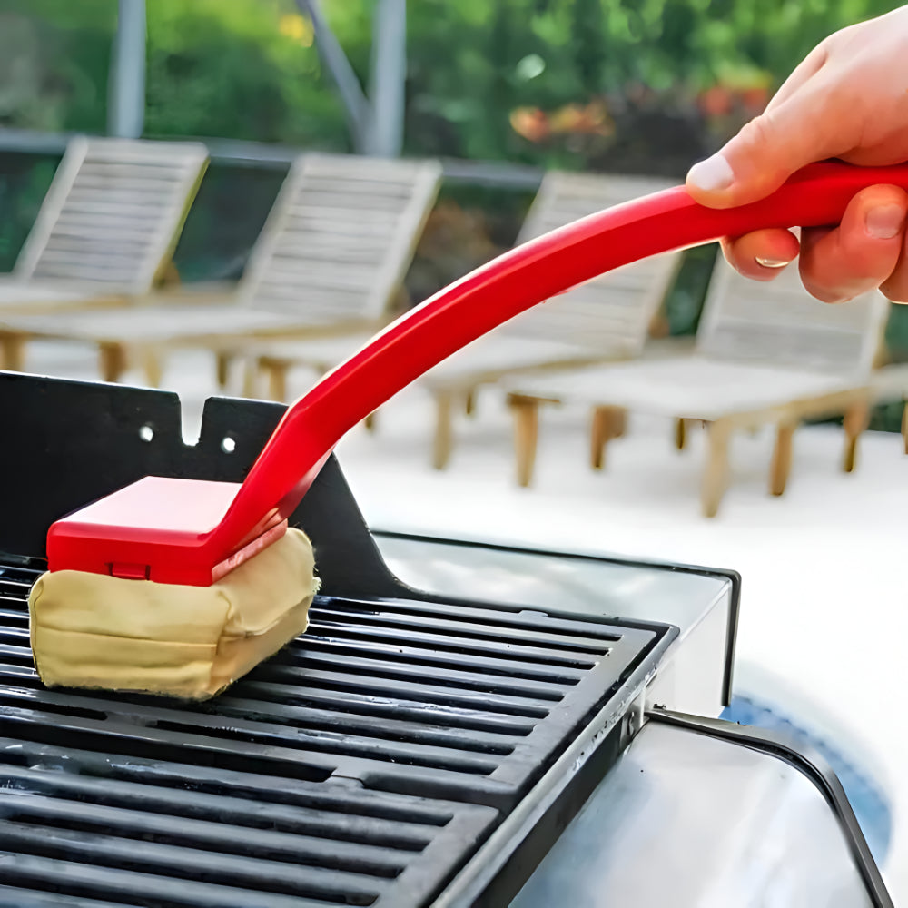 Extended Handle Steam Grill Cleaner with Bristleless Pad